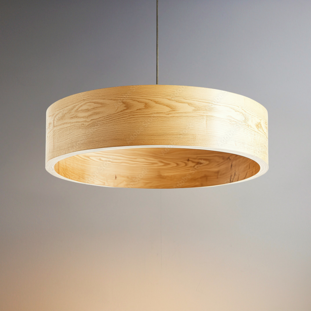 Natural Wood Ring-Pendant Light
