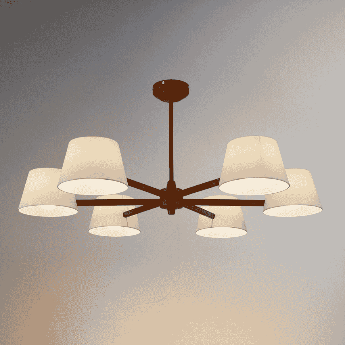Wooden Multi-Arm Ceiling Light