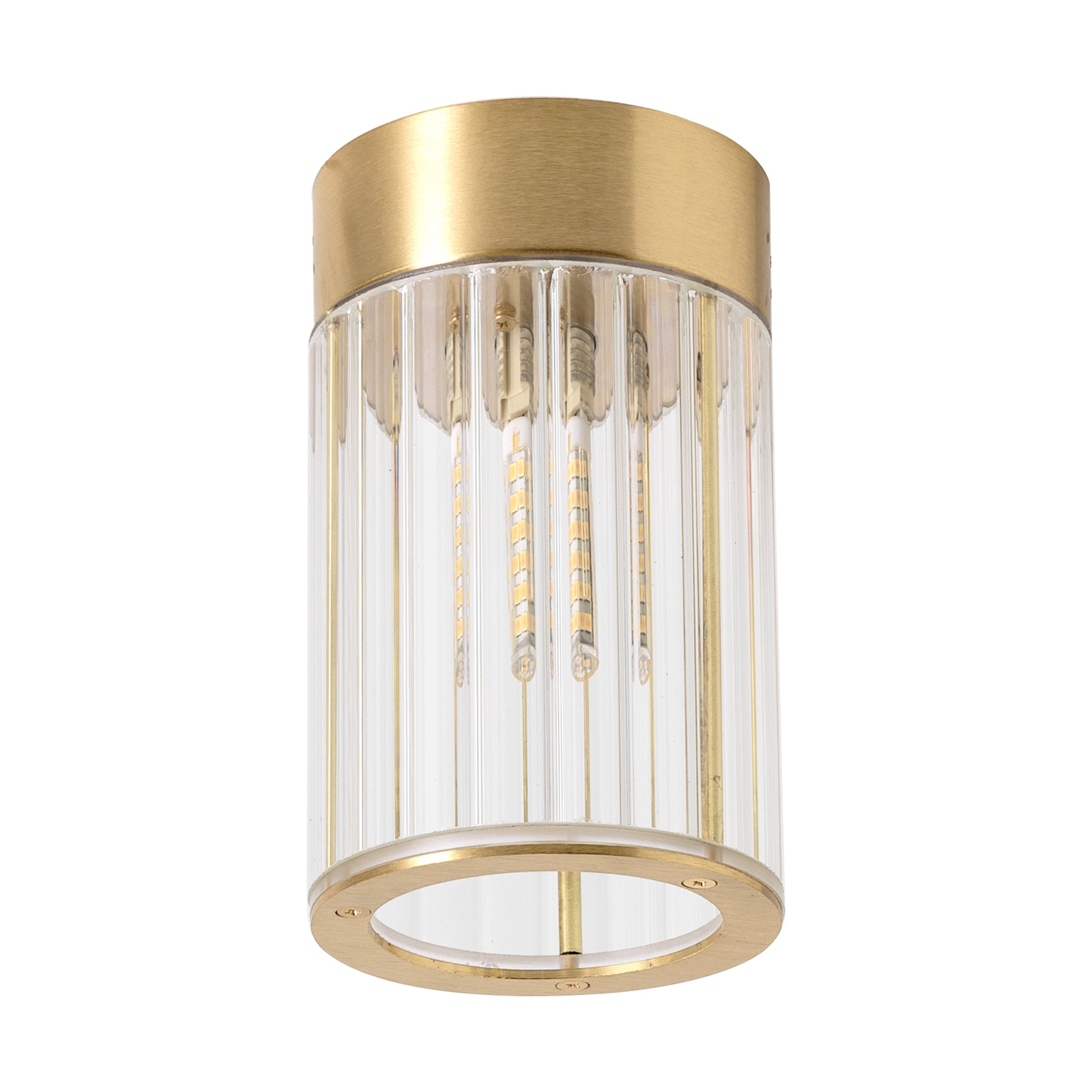 ARIA Deckenleuchte, Ø8 cm, Messing gebürstet, Messing, Glas