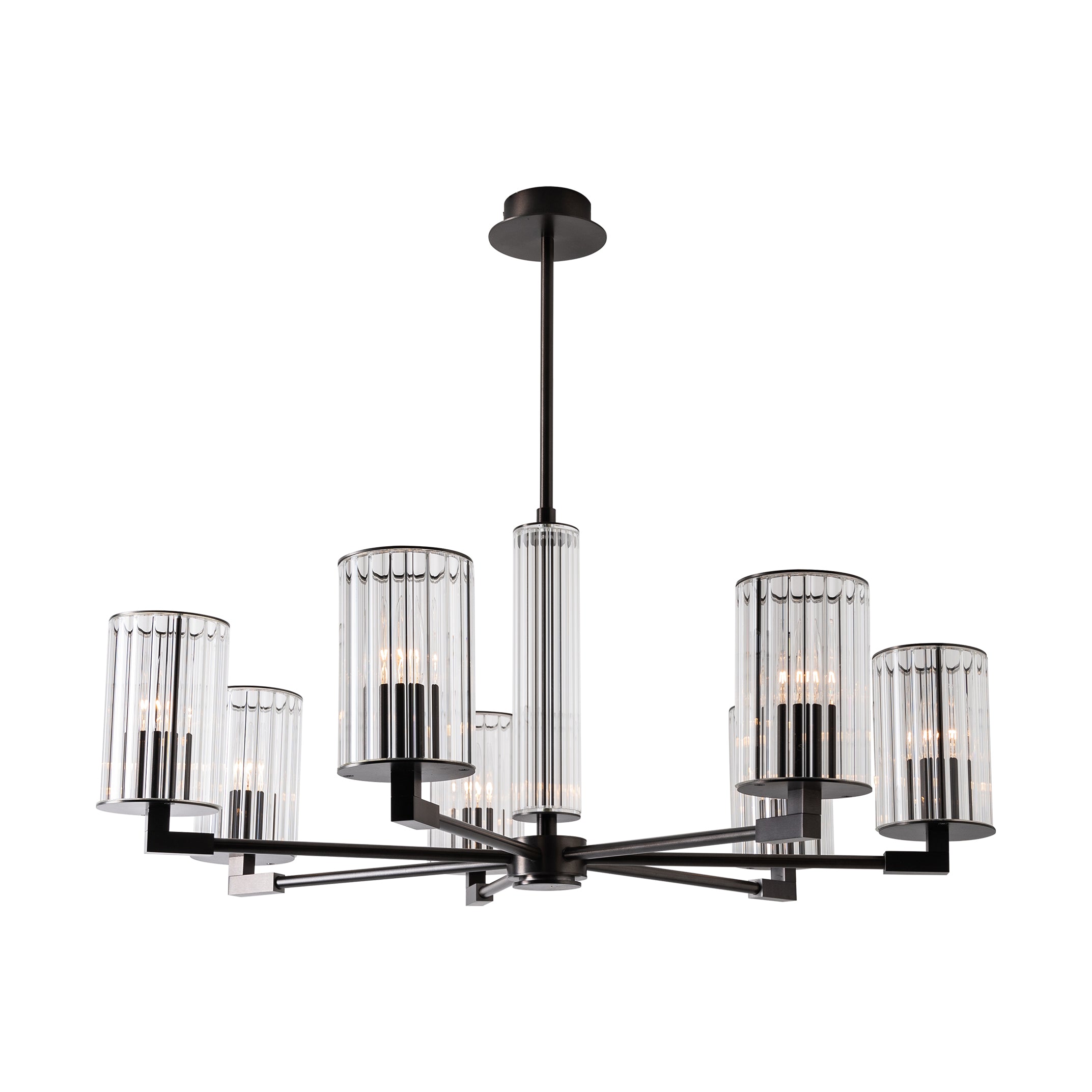 ARIA Pendelleuchte, Ø76 cm, Titan gebürstet, Stahl, Glas