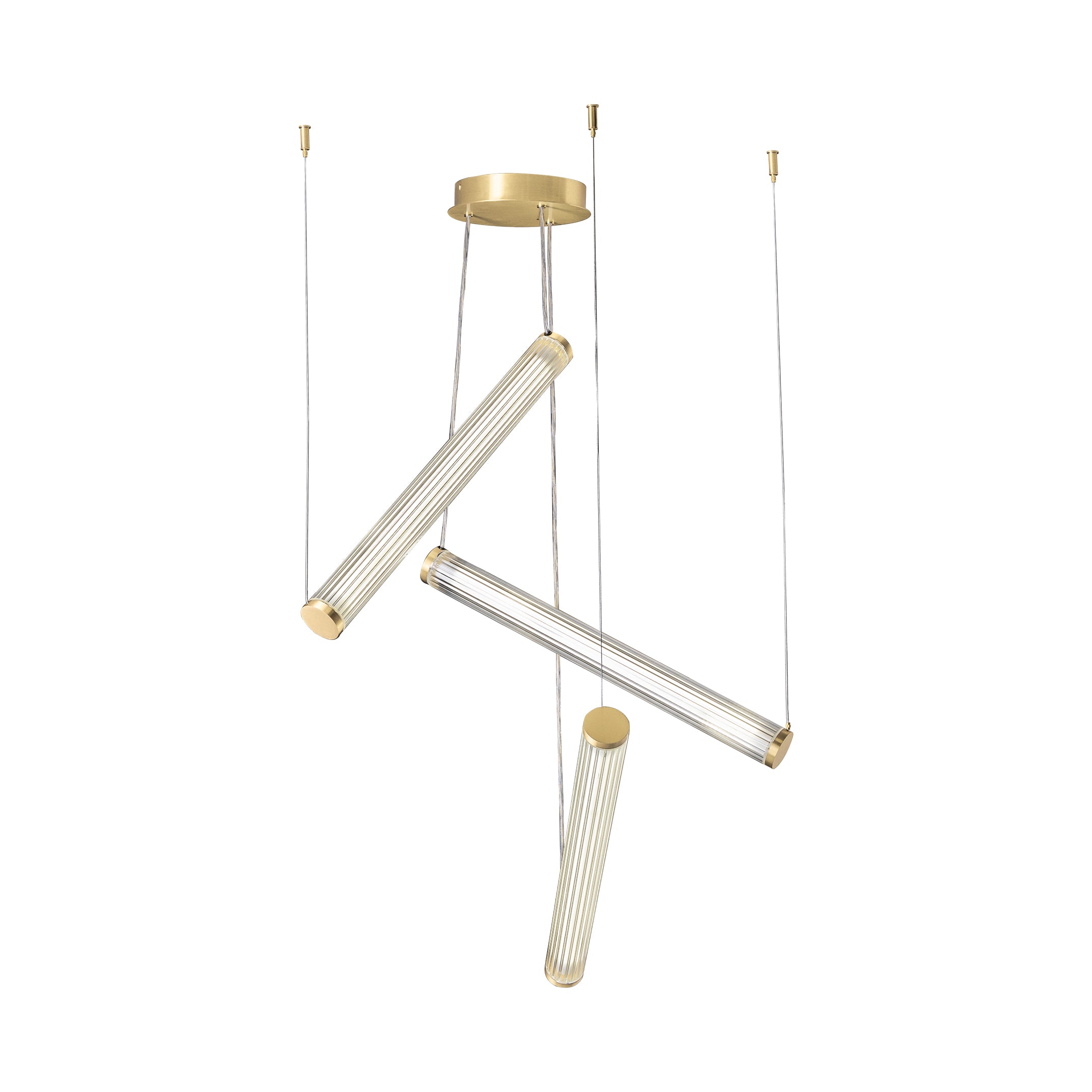 COMO Pendelleuchte, Ø100 cm, Messing gebürstet, Messing, Glas