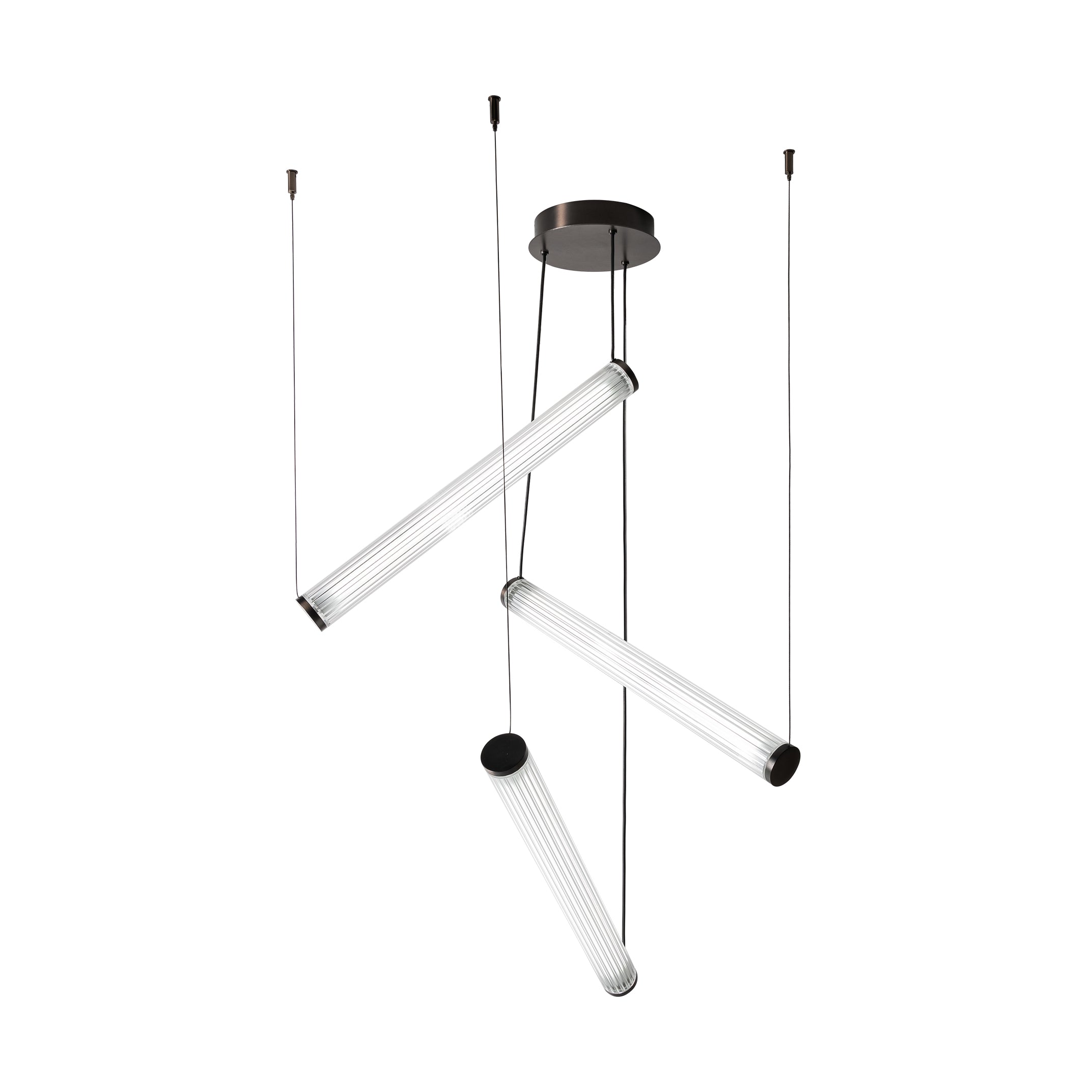 COMO Pendelleuchte, Ø100 cm, Titan gebürstet, Stahl, Glas