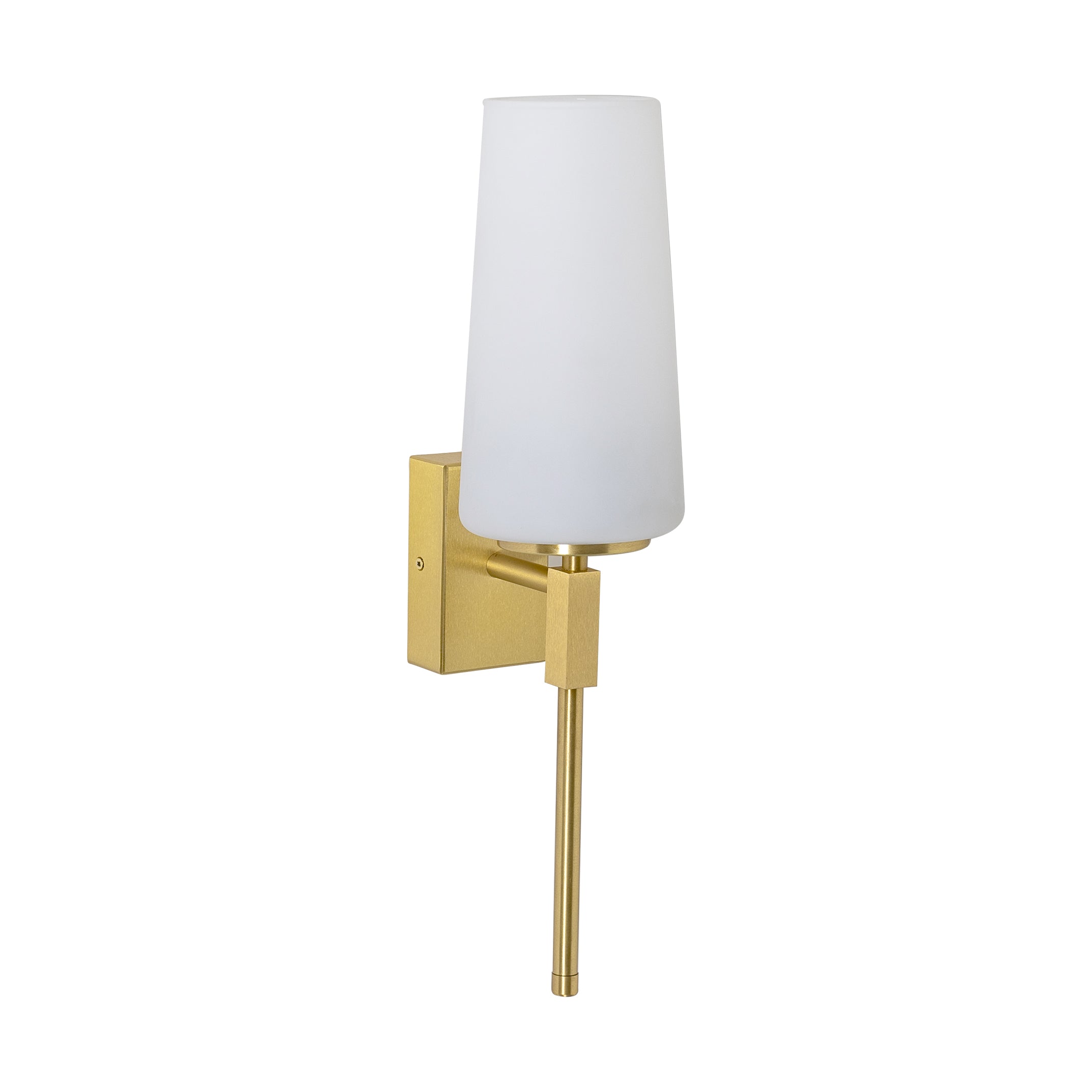 VINCENZA Wandleuchte, Ø10.5 cm, Brushed brass, opal, Messing, Glas