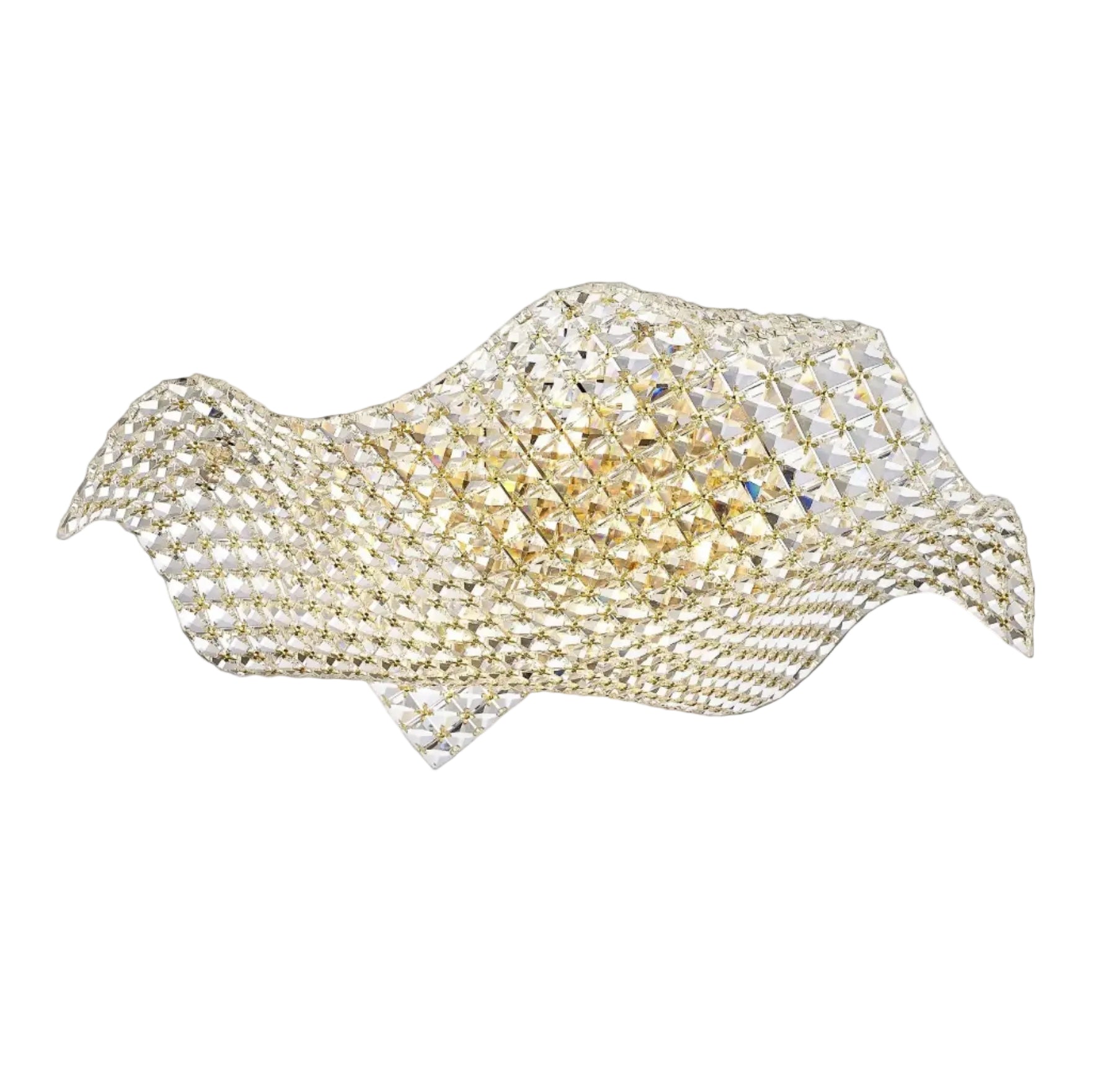 TIARA Deckenleuchte, Ø 56 cm, Gold, Metall, Kristall (Dimmbar)