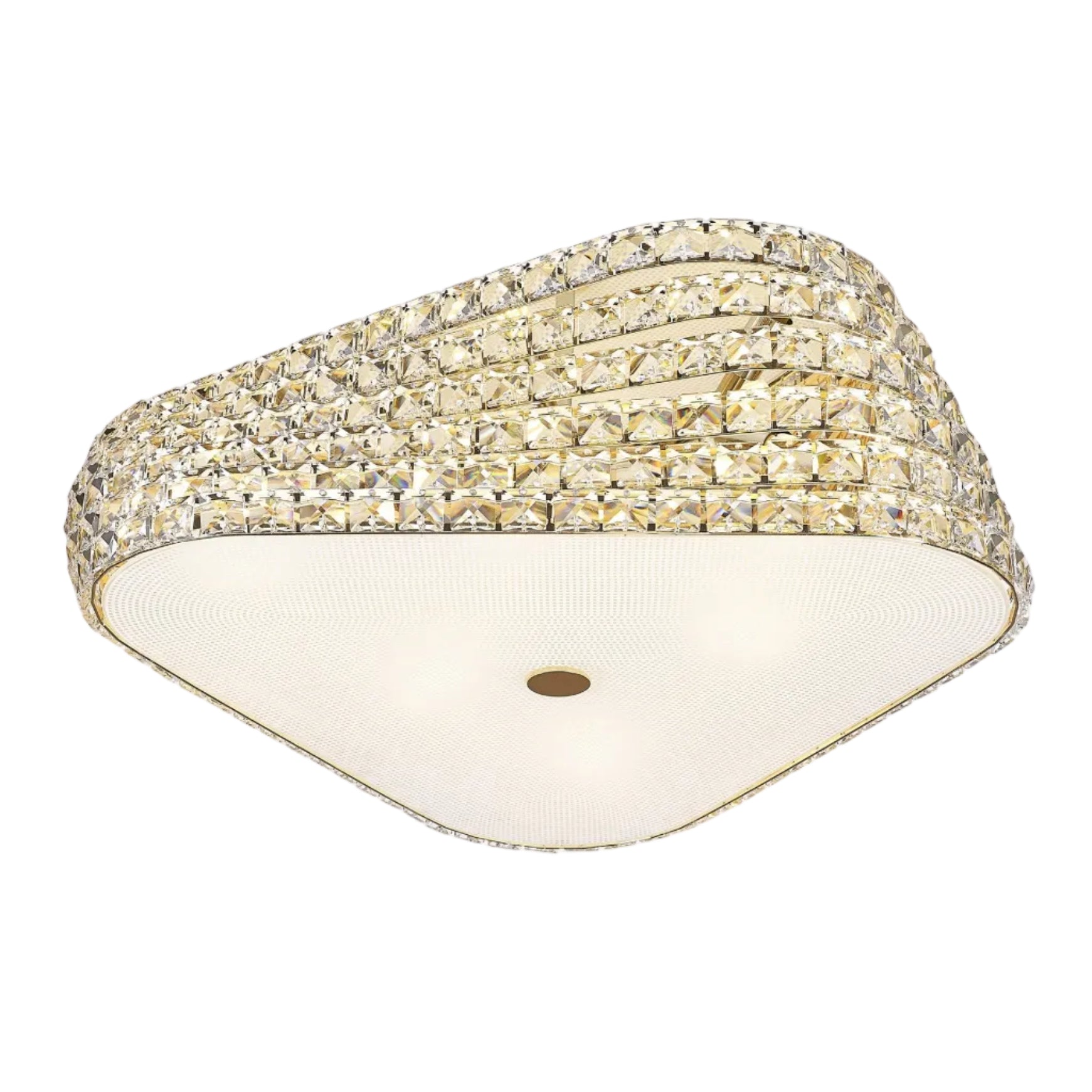 BABYLON Deckenleuchte, Ø 55 cm, Gold, Metall, Kristall (Dimmbar)