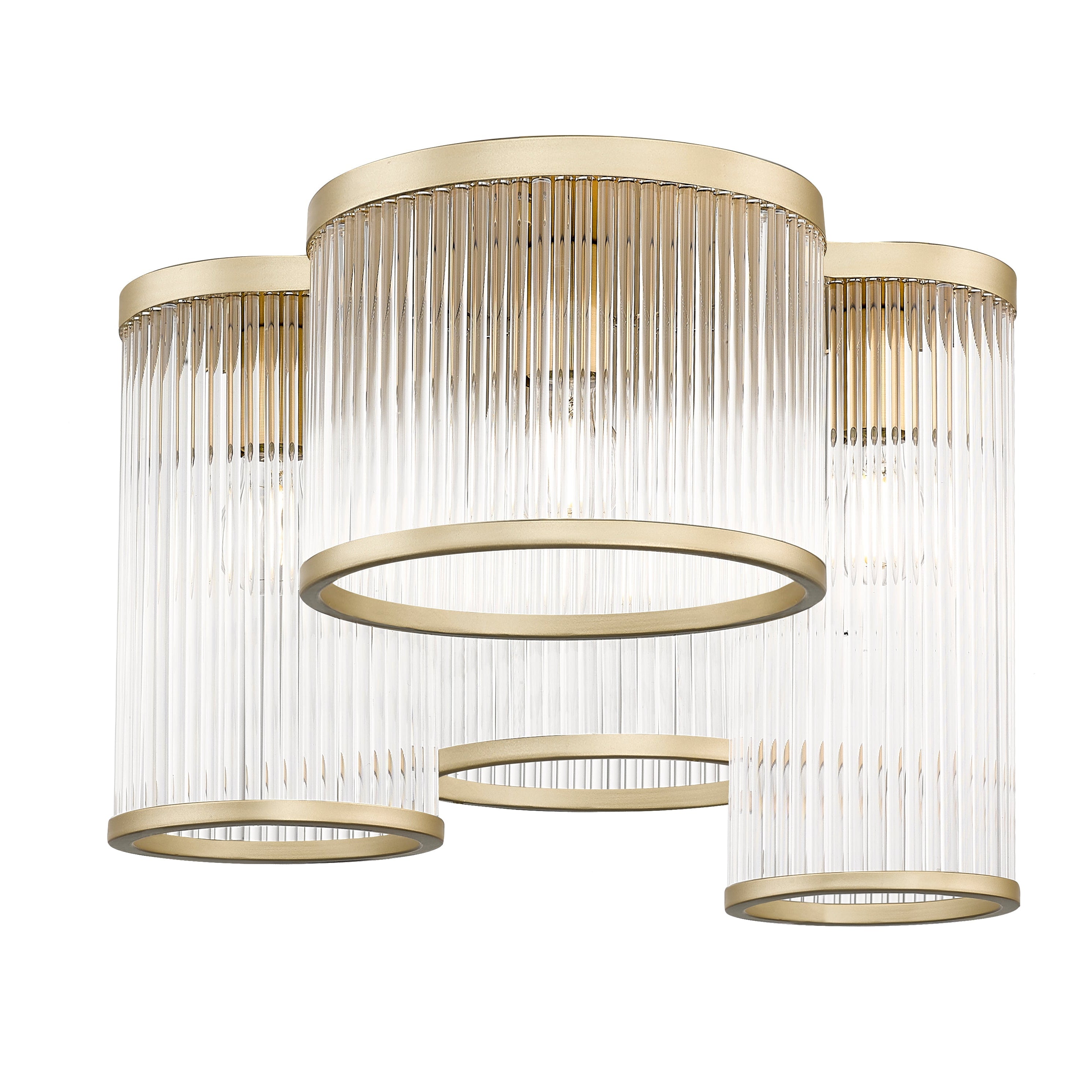 SERGIO Deckenleuchte, Ø 48 cm, Gold, Metall, Glas (Dimmbar)