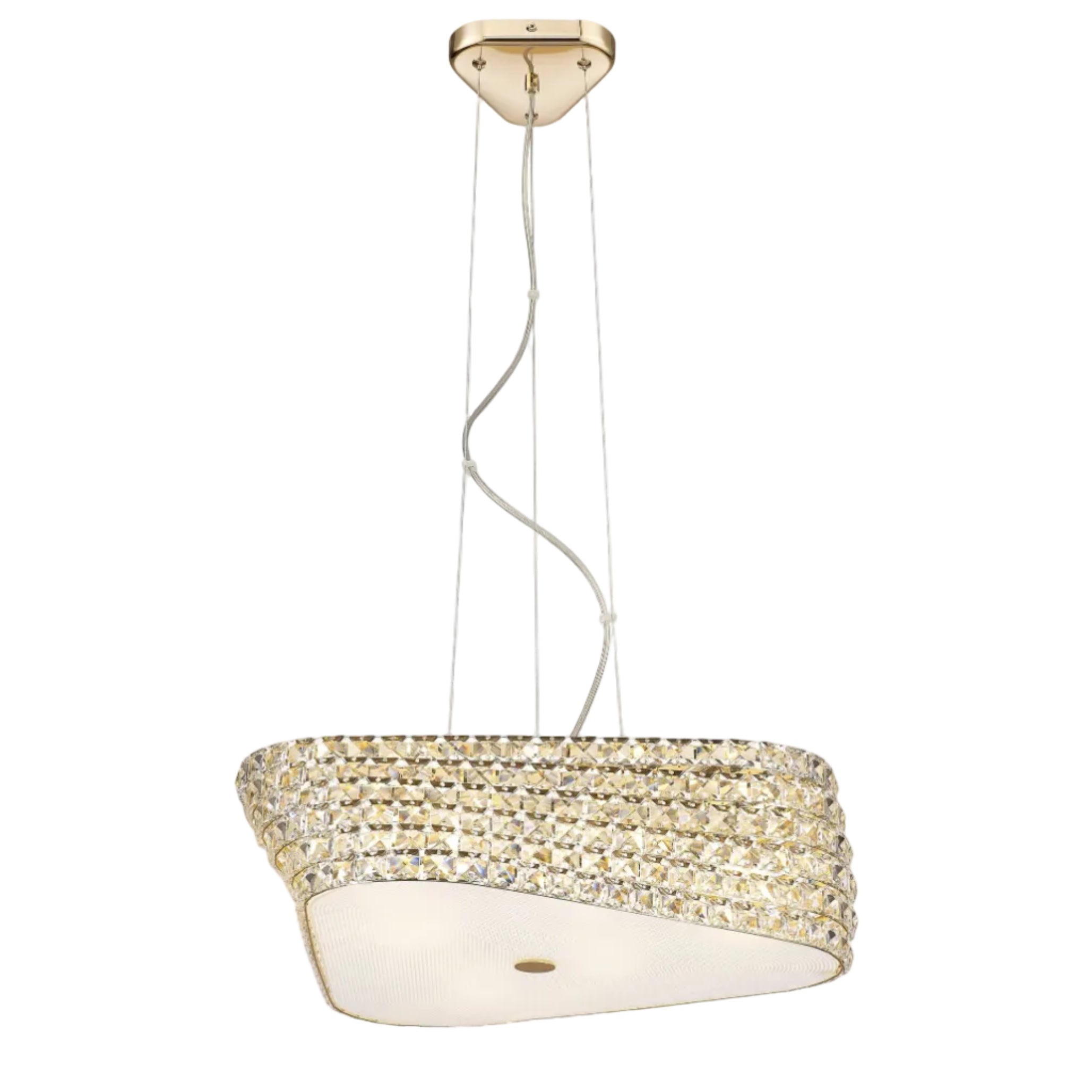 BABYLON Pendelleuchte, Ø 55 cm, Gold, Metall, Kristall (Dimmbar)