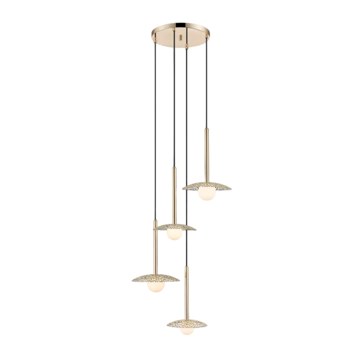 NICOSIA Pendelleuchte, Ø 57 cm, Gold, Metall, Glas (Dimmbar)