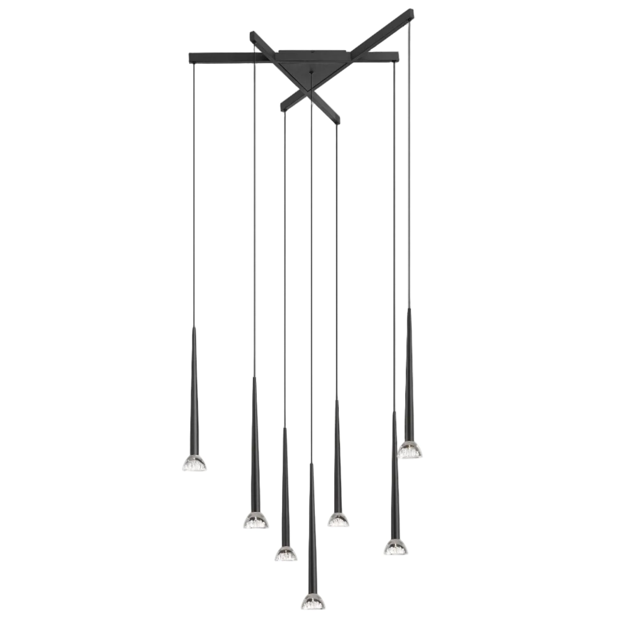 BOSTON Pendelleuchte, Ø 81 cm, Mattschwarz, Metall, Kunststoff