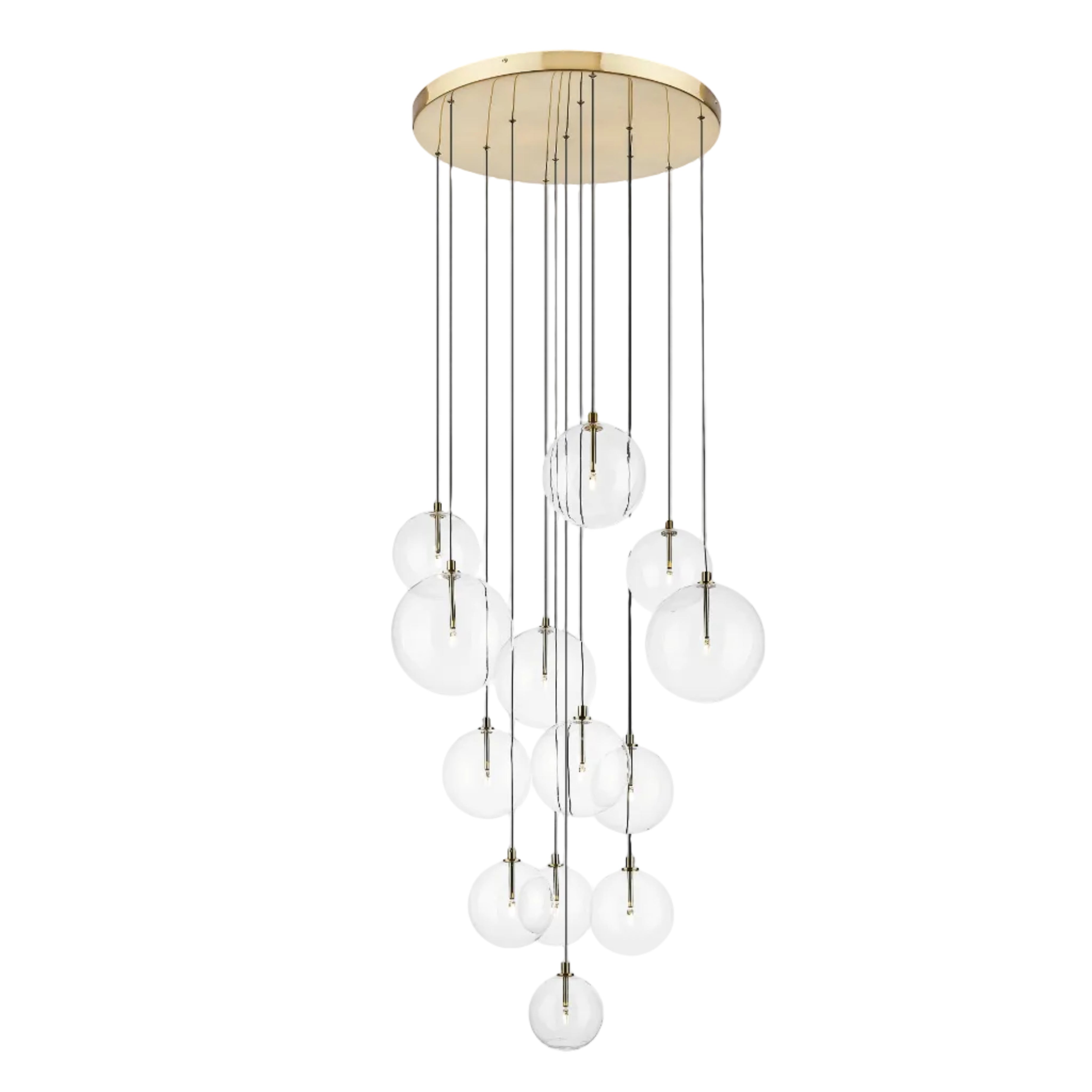 MILAN Pendelleuchte, Ø 76 cm, Gold, Metall, Glas