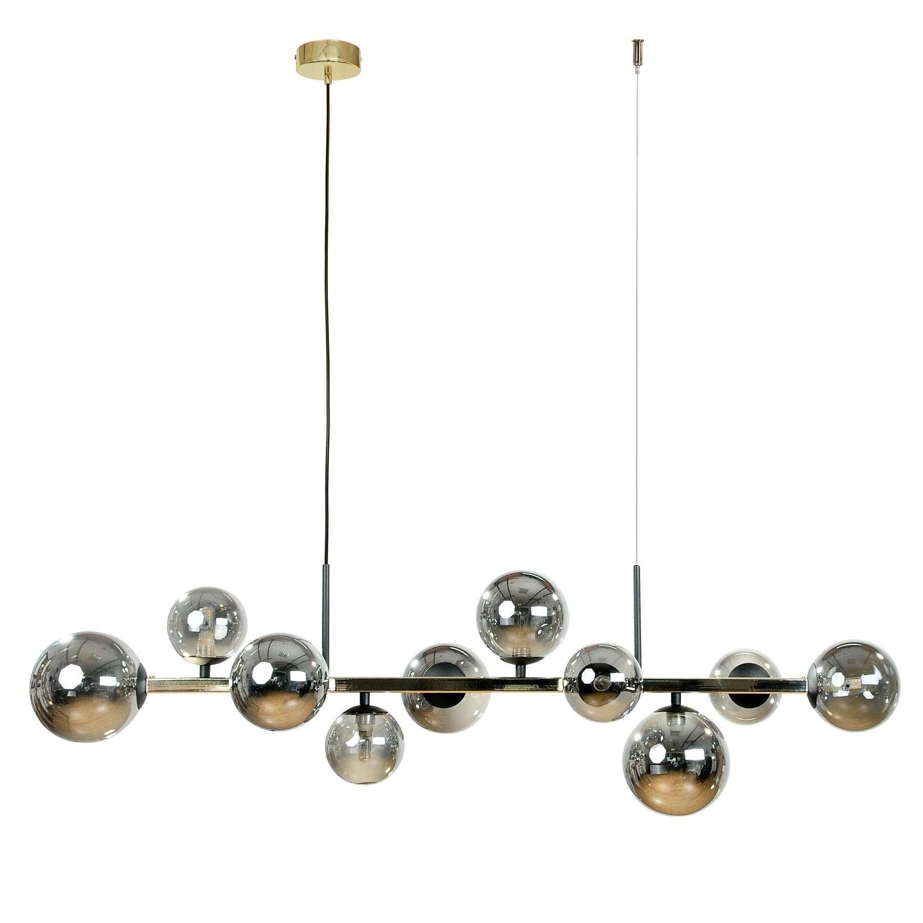 SERENITY Pendelleuchte, Ø 30 cm, Gold/schwarz, Metall, Glas