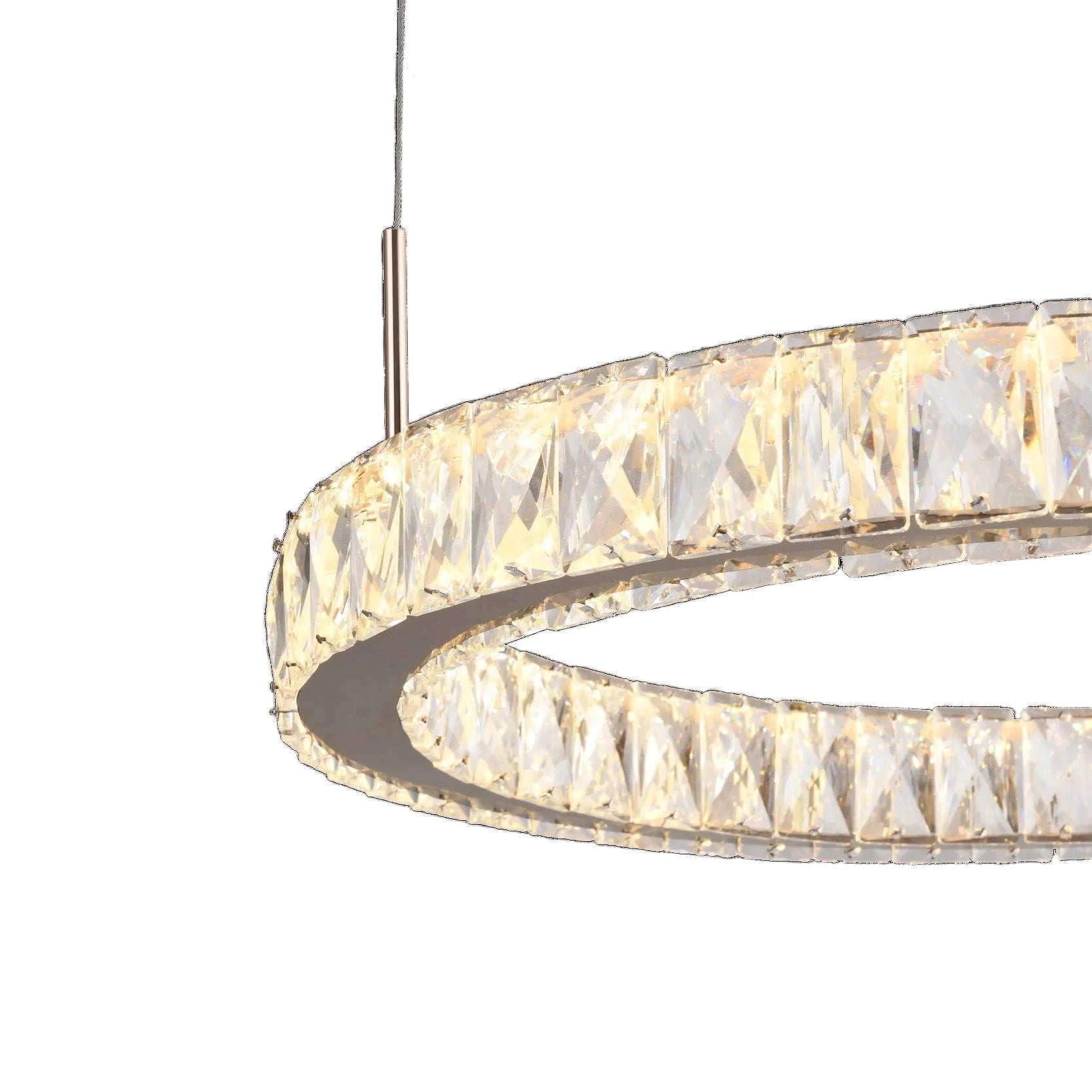 GIRONA Pendelleuchte, Ø 50 cm, Gold, Metall, Kristall (Dimmbar)