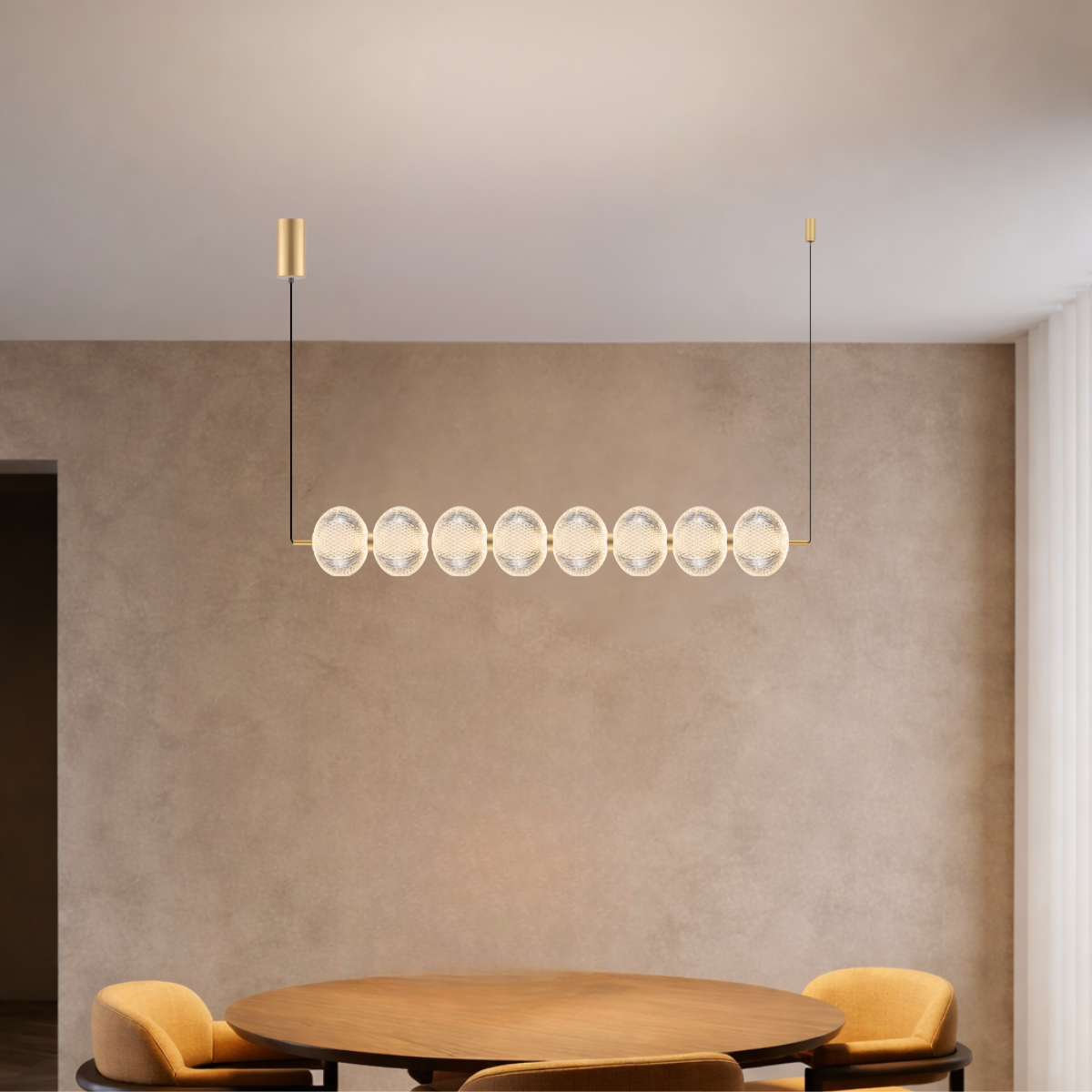 GALATEA Pendelleuchte, Ø 15 cm, Gold, Metall, Kunststoff (Dimmbar, mit Fernbedienung, CCT Lichtsteuerung)