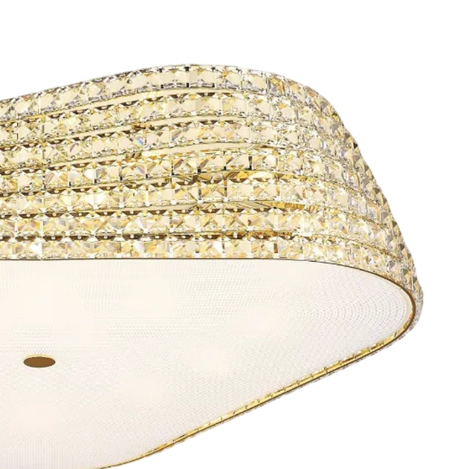 BABYLON Deckenleuchte, Ø 87 cm, Gold, Metall, Kristall (Dimmbar)