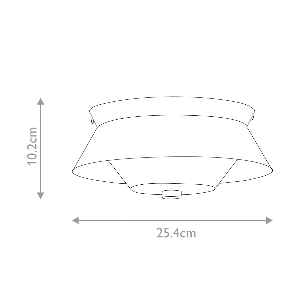 Elstead Bowtie Deckenleuchte Schwarz – Massskizze