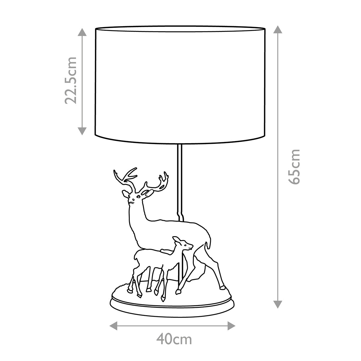 Elstead Amelia Tischlampe Bronze – Massskizze