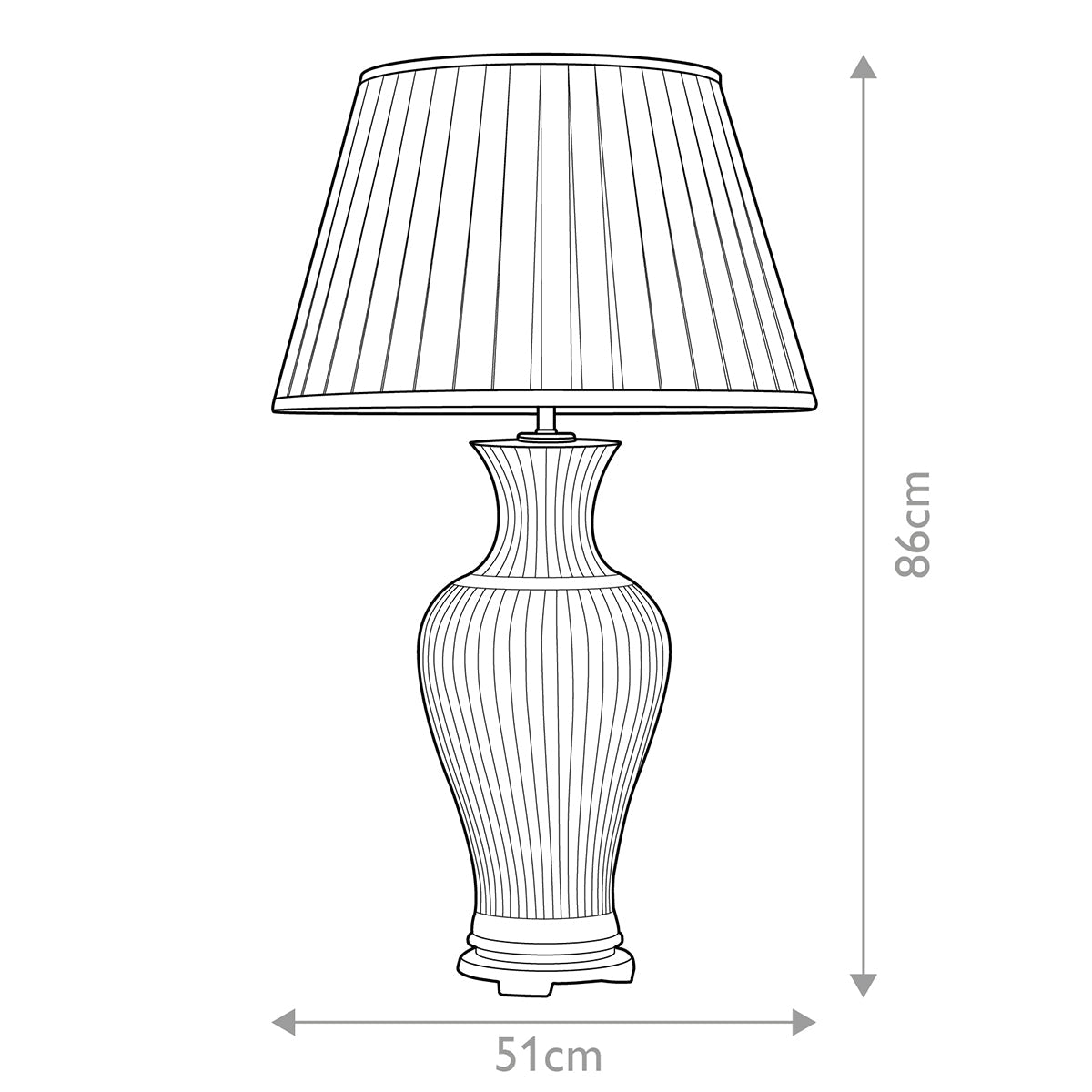 Elstead Dalian Tischlampe Celadon – Massskizze