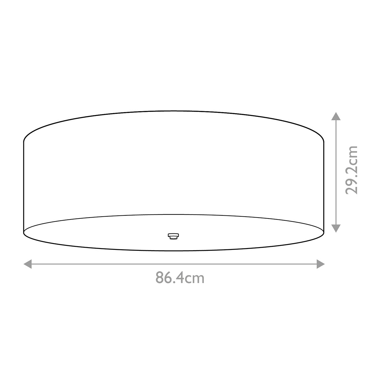 Elstead Fletcher Deckenleuchte Messing, Elfenbein – Massskizze