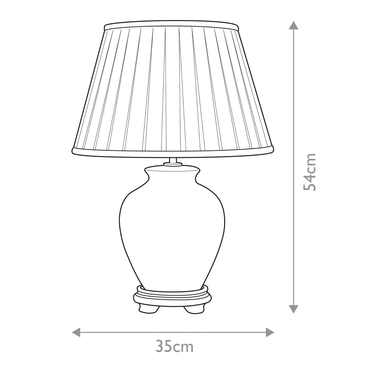 Elstead Linyi Tischlampe Blau, Weiß – Massskizze