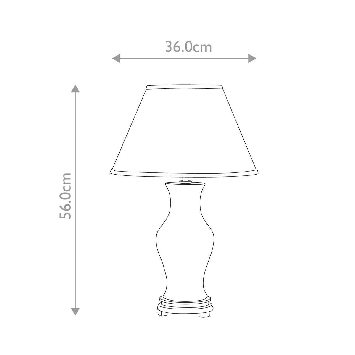 Elstead Majin Tischlampe Oxblood – Massskizze