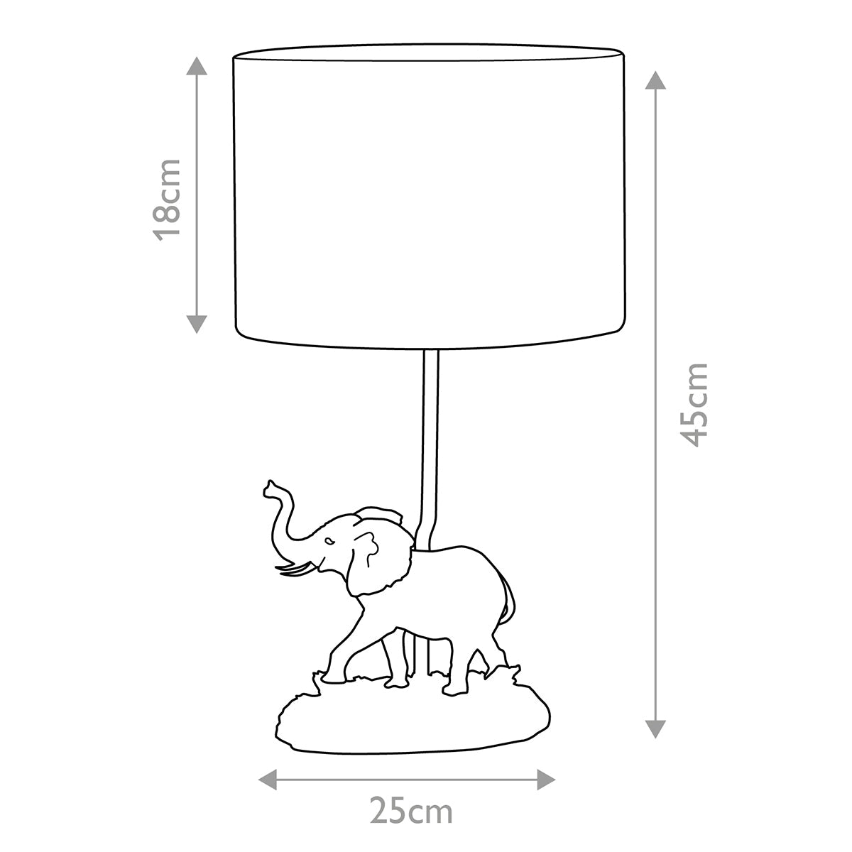 Elstead Sabi Tischlampe Bronze – Massskizze