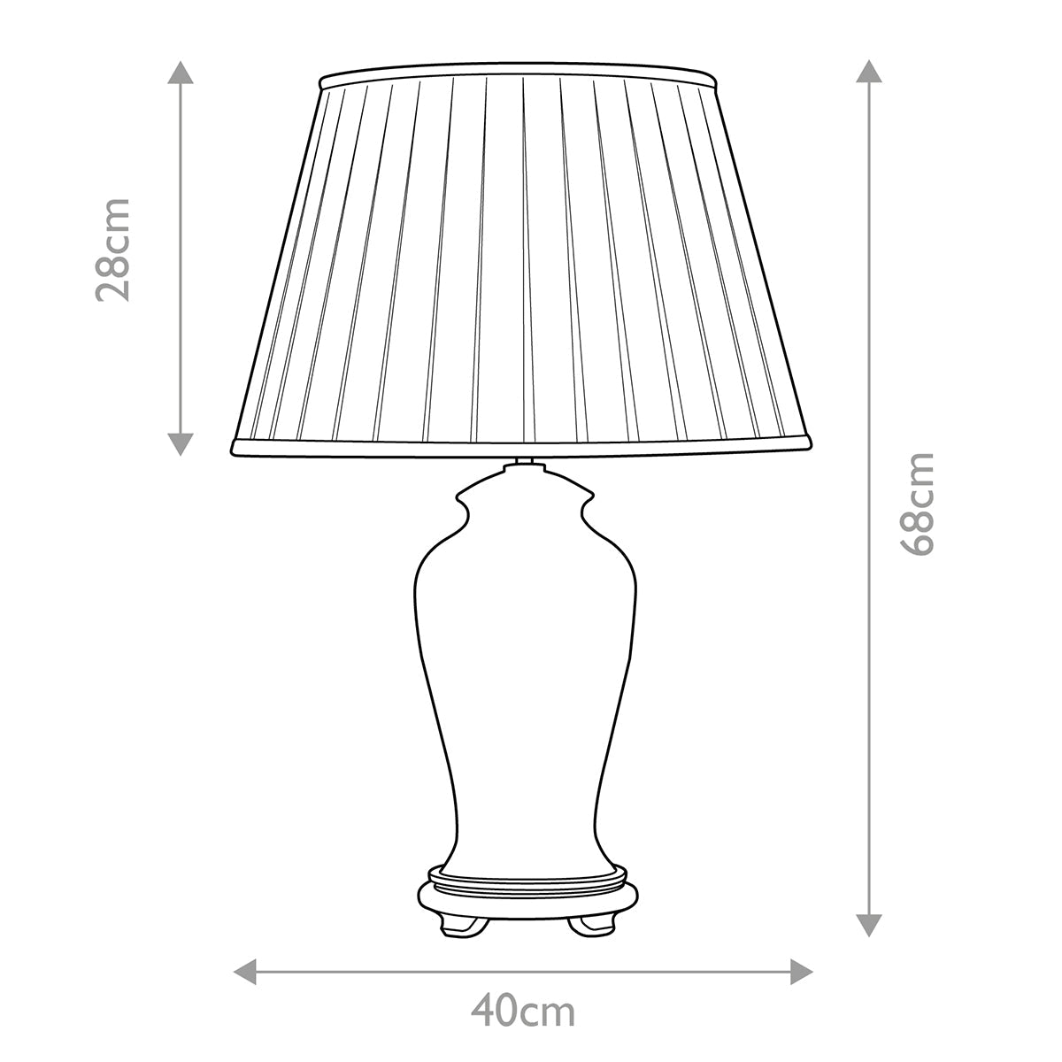 Elstead Sashi Tischlampe Grün, Gold, Braun – Massskizze