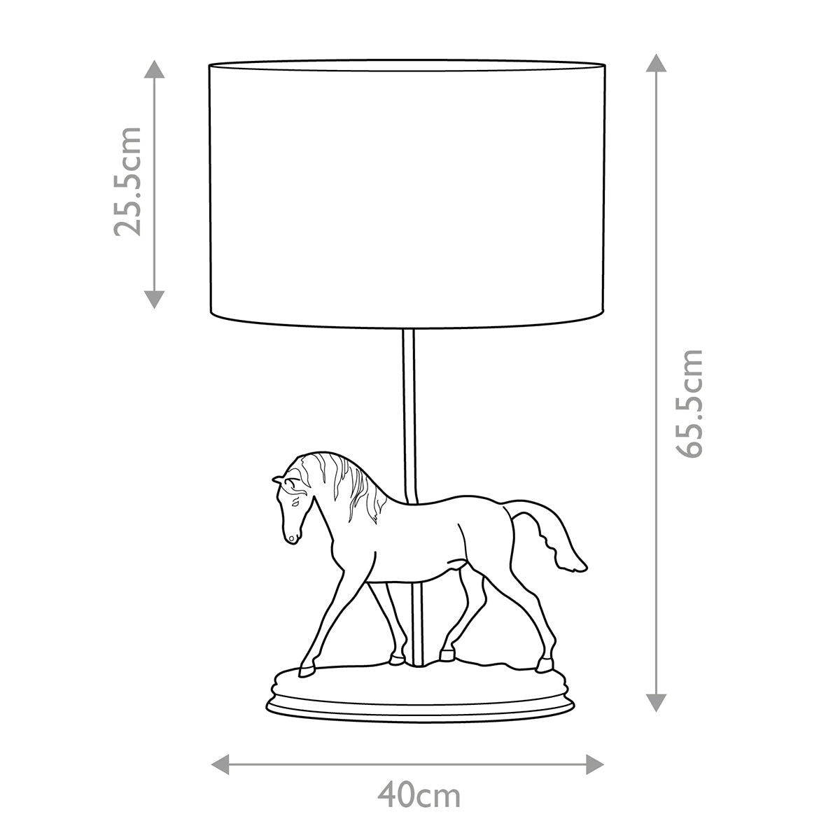 Elstead Spirit Tischlampe Bronze – Massskizze