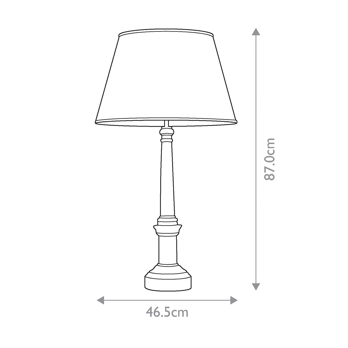 Elstead Strasbourg Tischlampe Schwarz, Gold – Massskizze