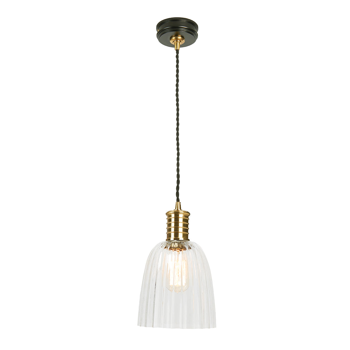 Elstead Douille Pendelleuchte Schwarz, Messing