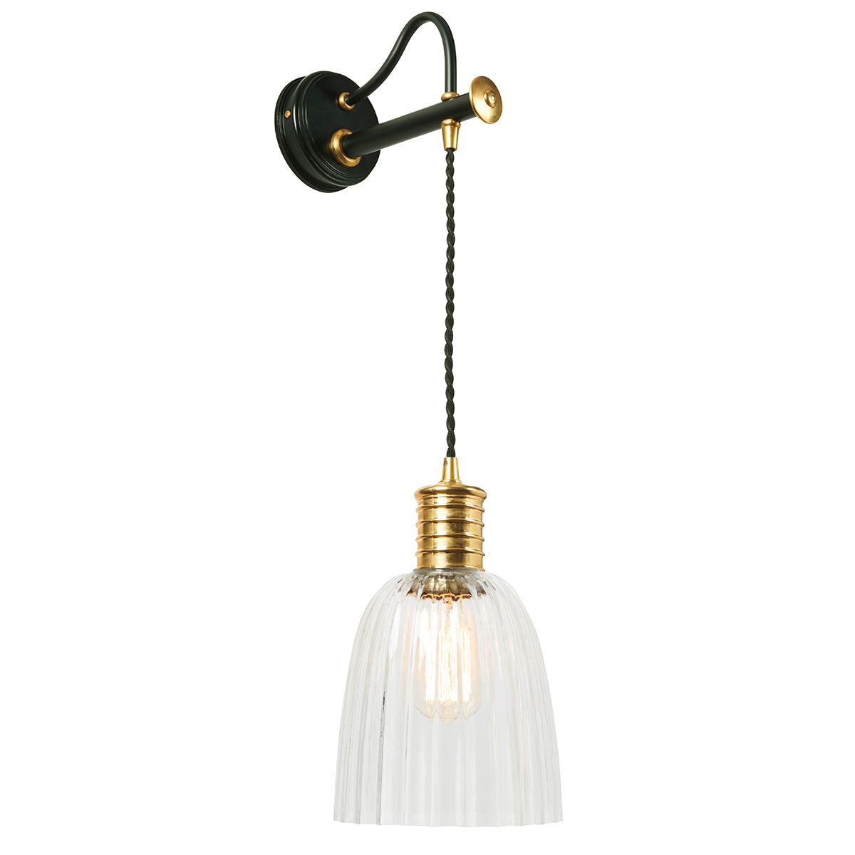 Elstead Douille Wandleuchte Schwarz, Messing