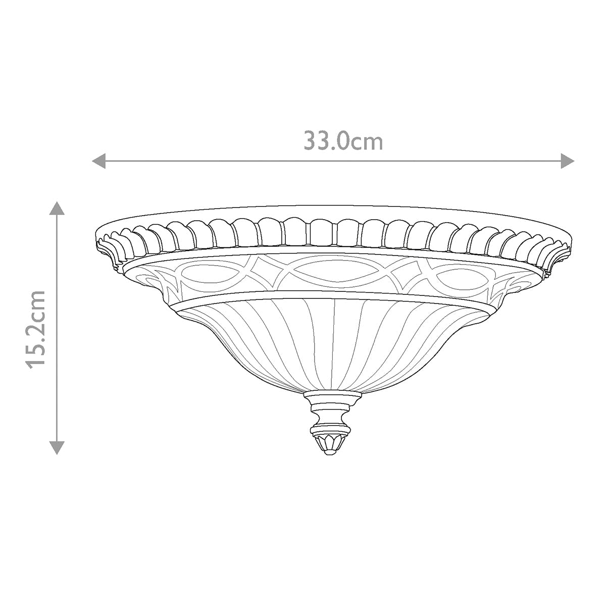 Feiss Drawing Deckenleuchte Walnut – Massskizze