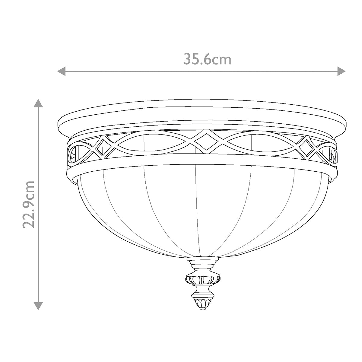 Feiss Drawing Deckenleuchte Walnut – Massskizze