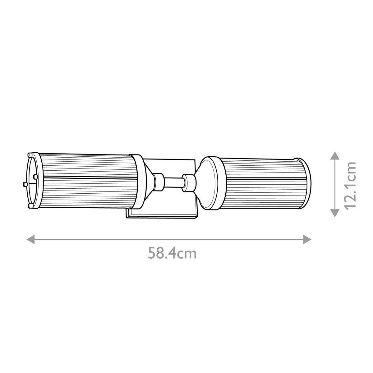 Feiss Paulson Wandleuchte Chrom – Massskizze