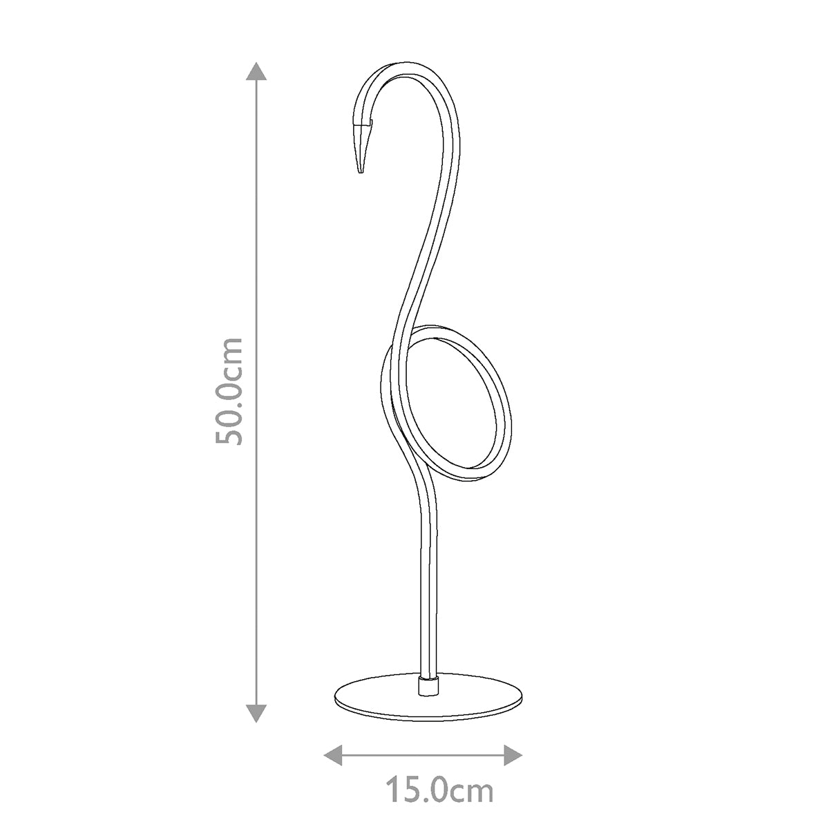 Elstead Flamingo Tischlampe Weiß – Massskizze