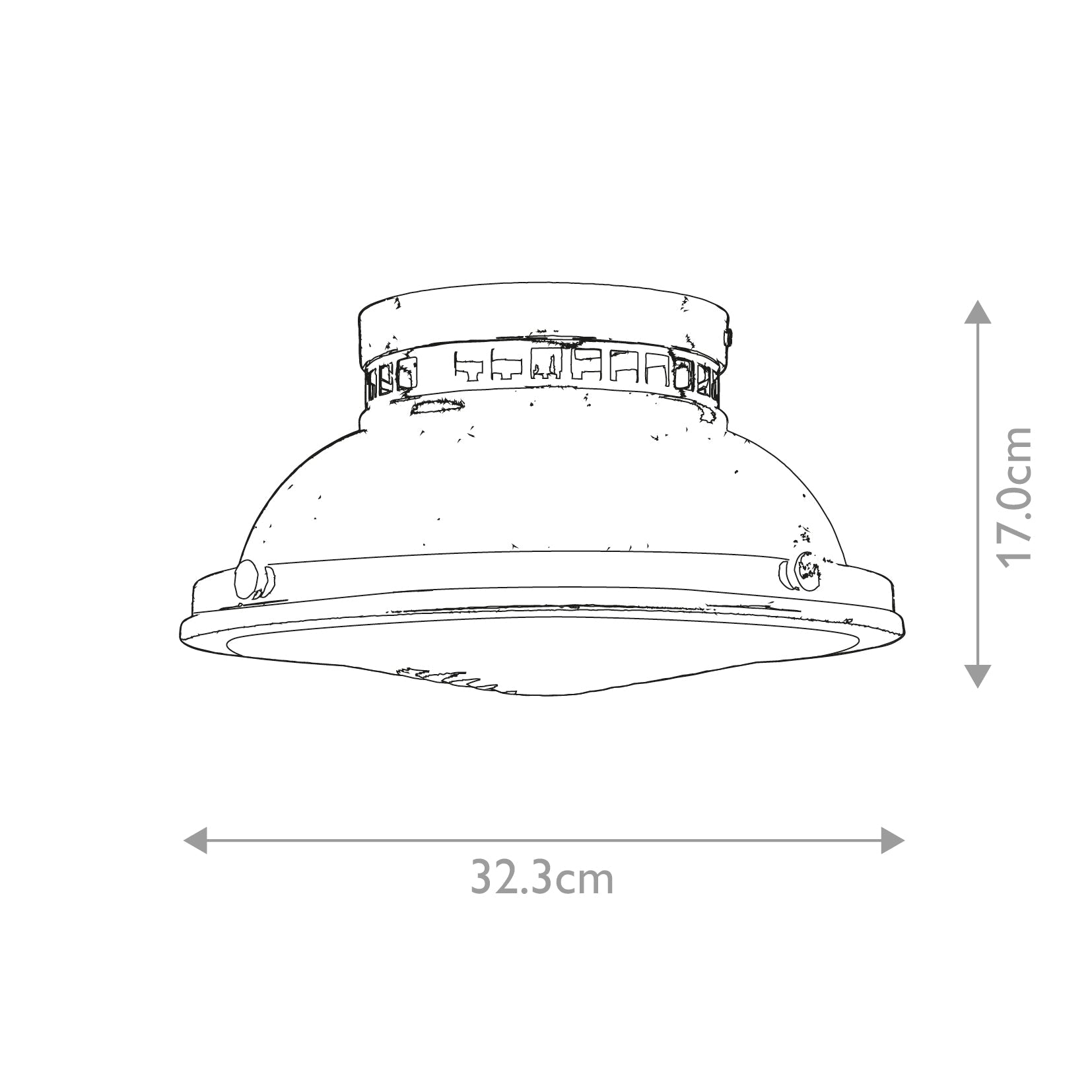 Hinkley Amelia Deckenleuchte Chrom – Massskizze