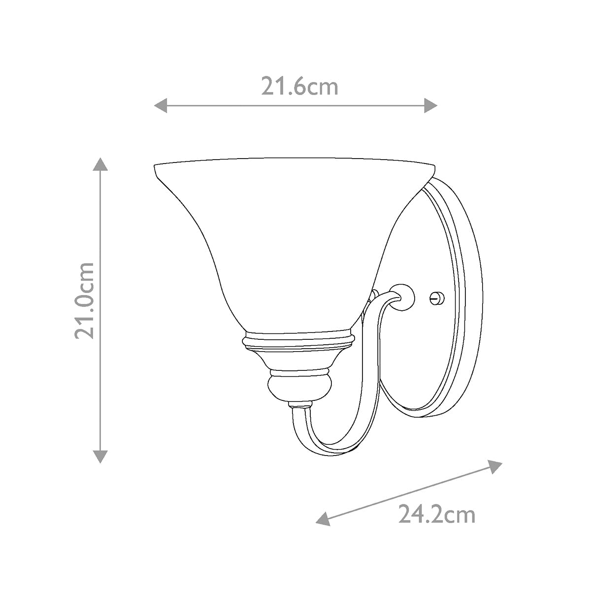 Hinkley Cello Wandleuchte Bronze – Massskizze