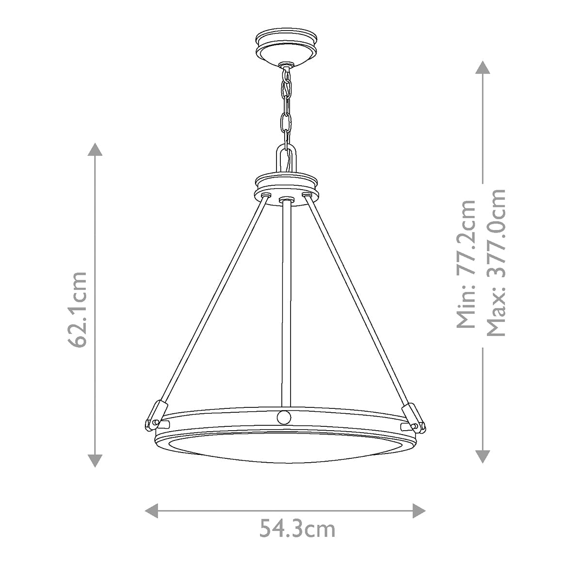 Hinkley Collier Pendelleuchte Messing – Massskizze