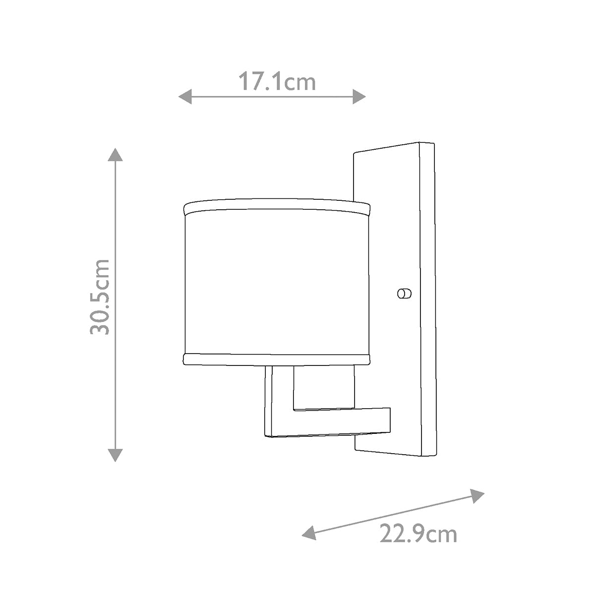 Hinkley Hampton Wandleuchte Nickel, Elfenbein – Massskizze
