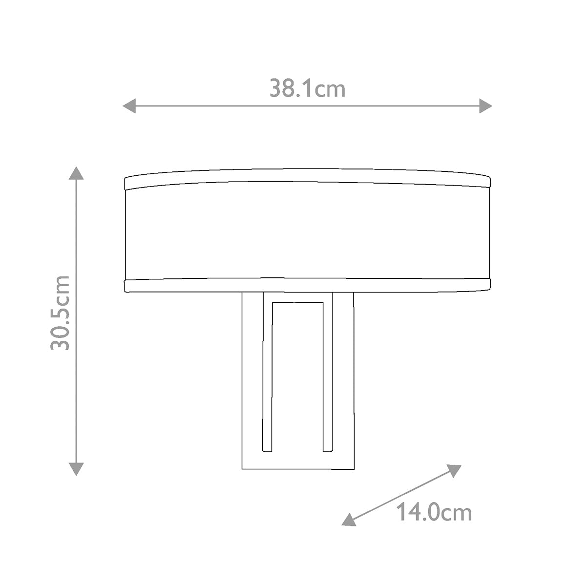 Hinkley Hampton Wandleuchte Nickel, Elfenbein – Massskizze