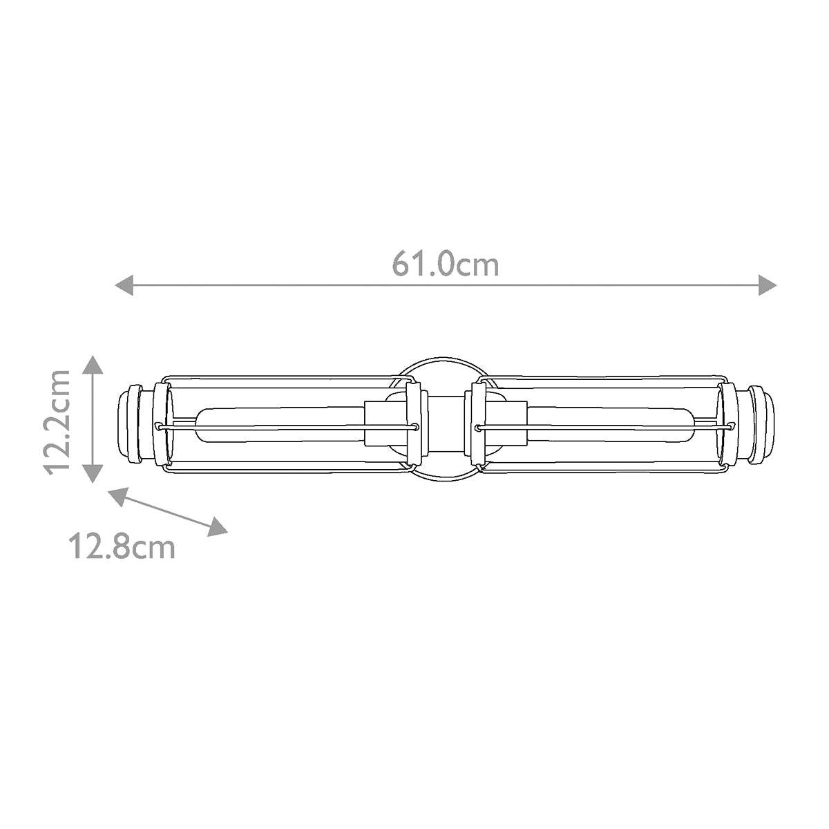 Hinkley Masthead Wandleuchte Chrom, Schwarz – Massskizze