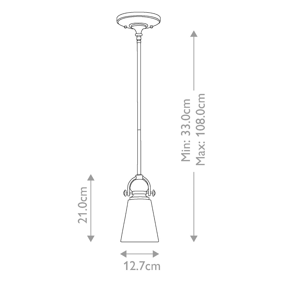 Hinkley Mayflower Pendelleuchte Bronze – Massskizze