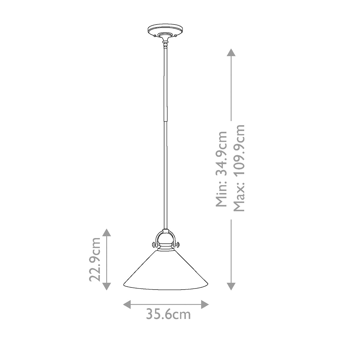 Hinkley Mayflower Pendelleuchte Bronze – Massskizze