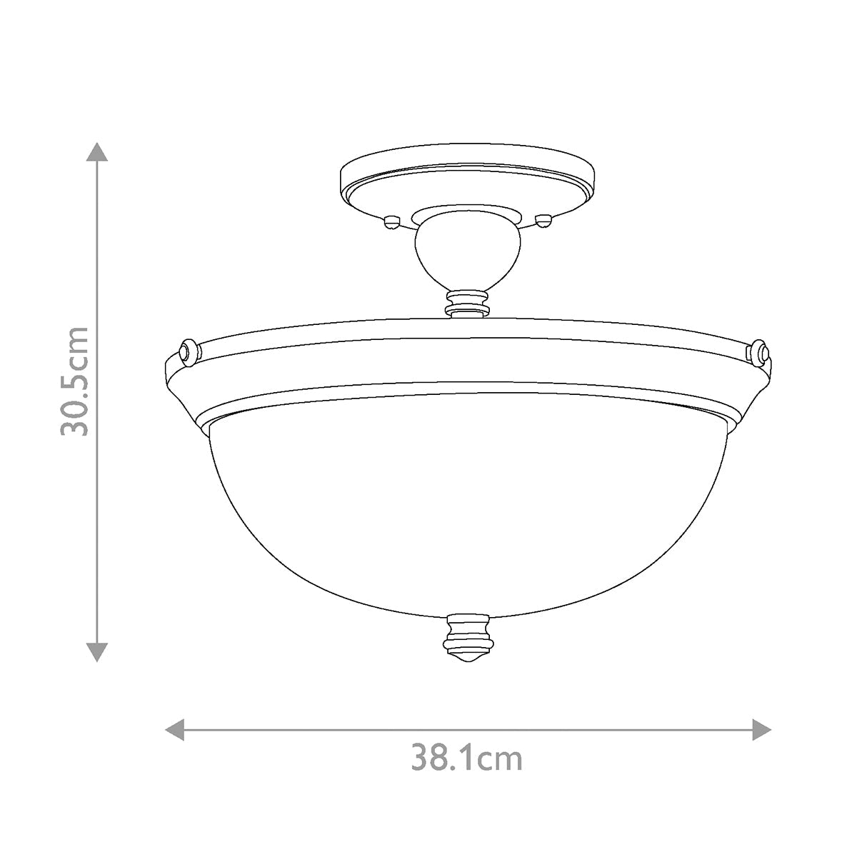 Hinkley Mayflower Deckenleuchte Bronze – Massskizze