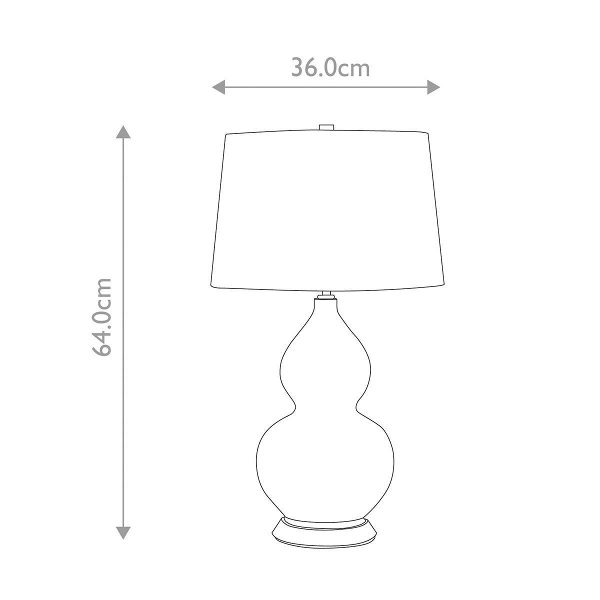 Elstead Isla Tischlampe Nickel, Weiß – Massskizze