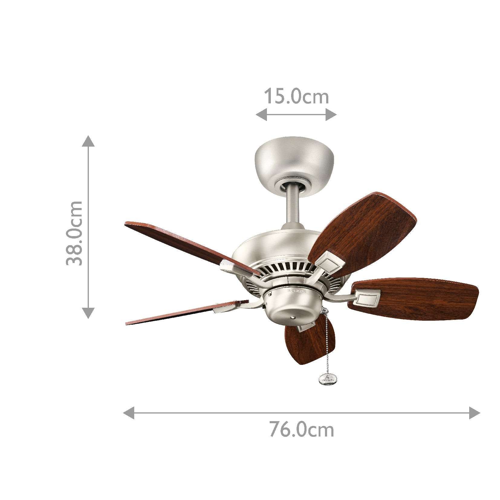 Kichler Canfield Indoor Ventilatoren Nickel – Massskizze