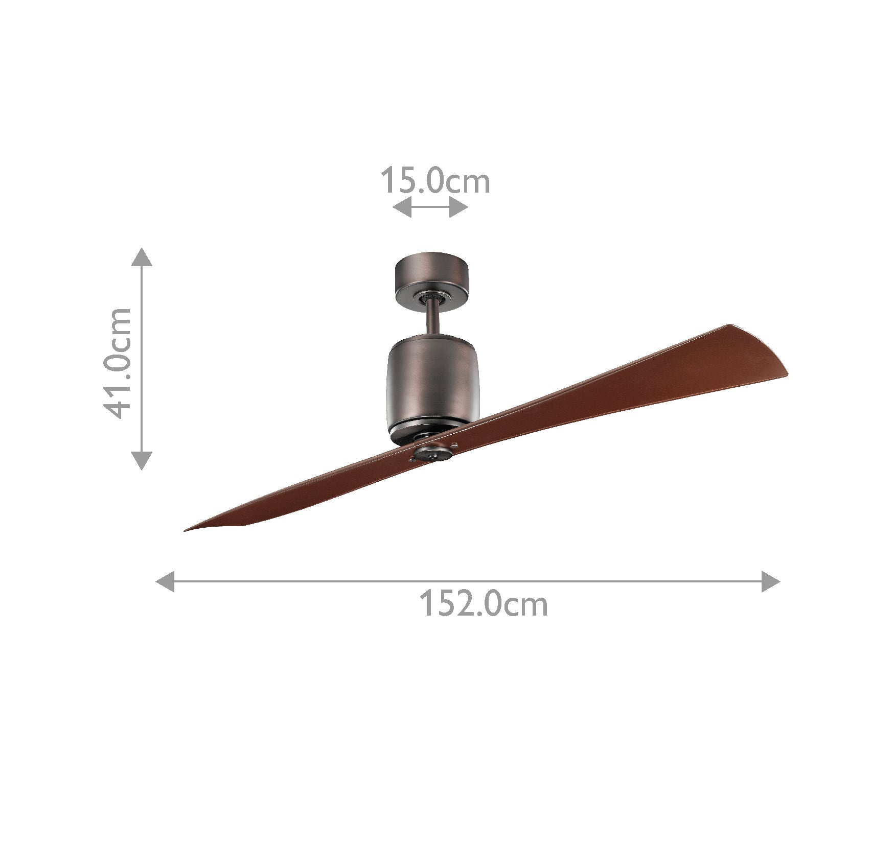 Kichler Ferron Indoor Ventilatoren Bronze – Massskizze