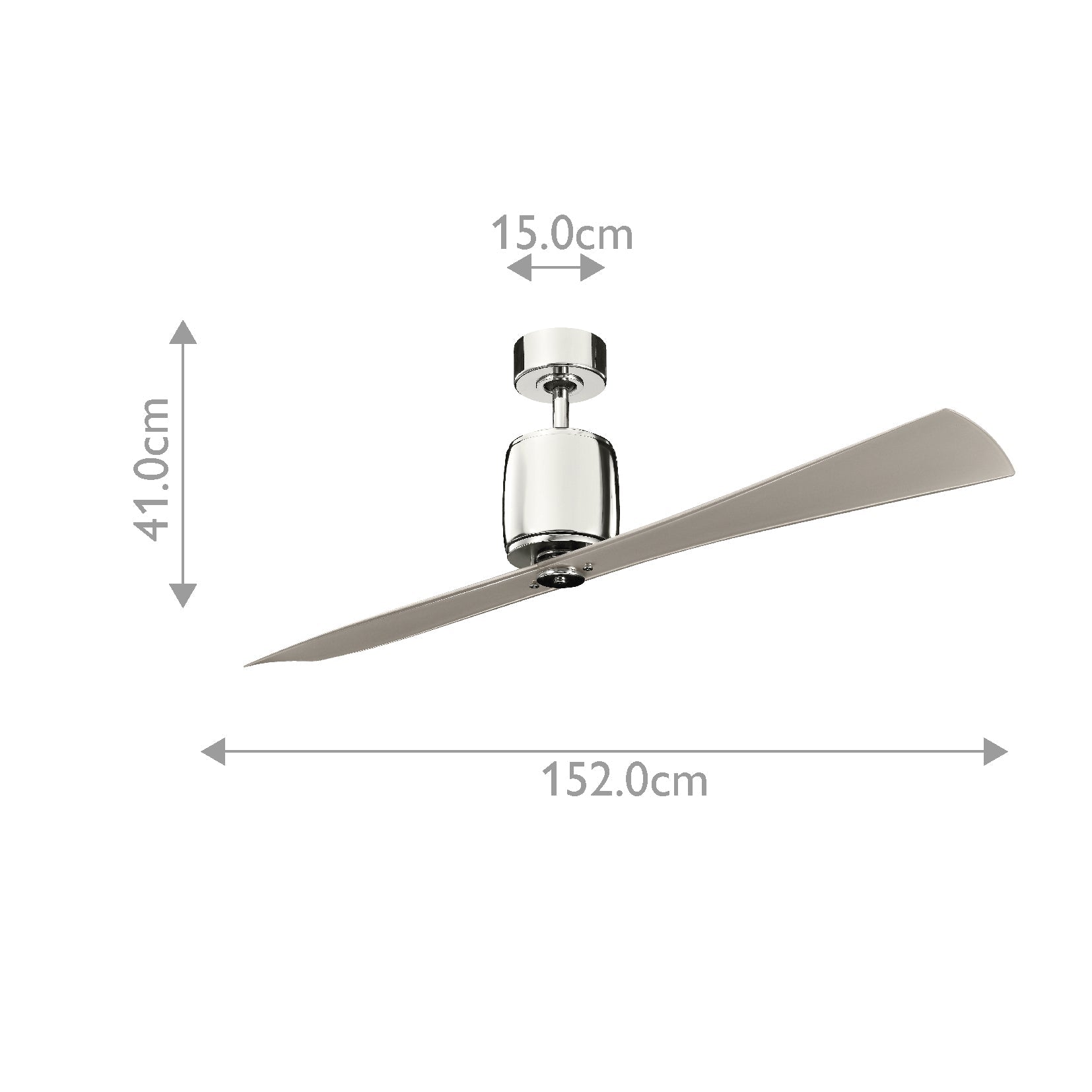Kichler Ferron Indoor Ventilatoren Nickel – Massskizze