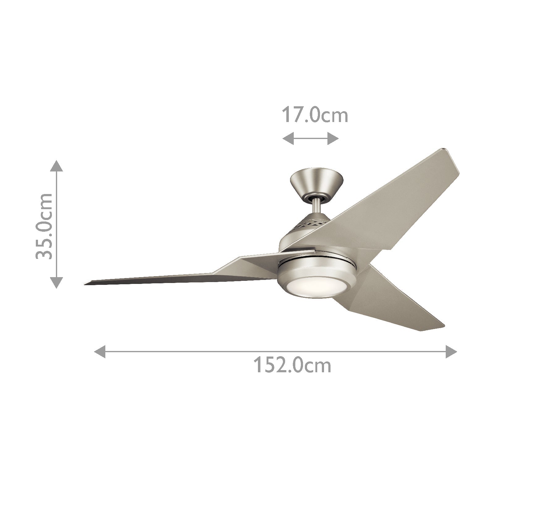 Kichler Jade Indoor Ventilatoren Nickel – Massskizze