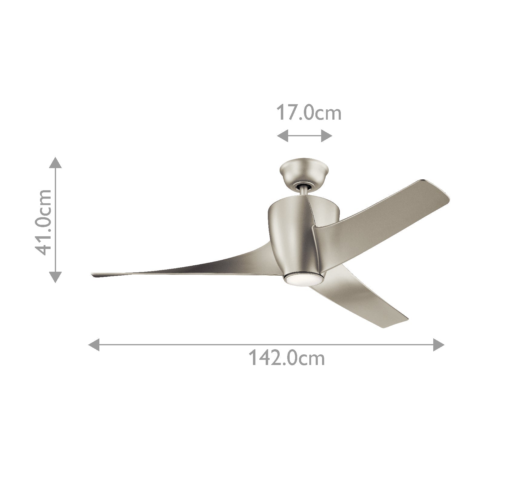 Kichler Phree Indoor Ventilatoren Nickel – Massskizze