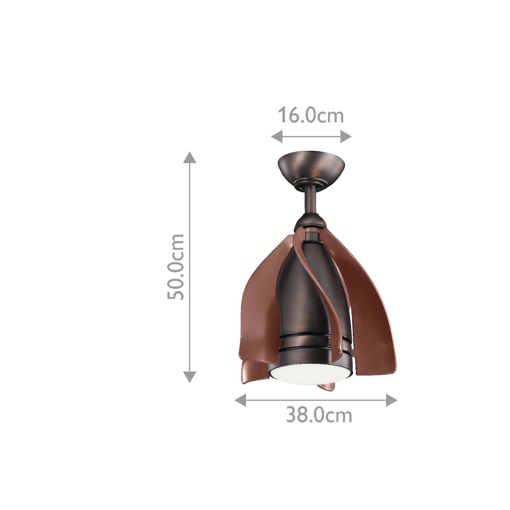 Kichler Terna Indoor Ventilatoren Bronze – Massskizze